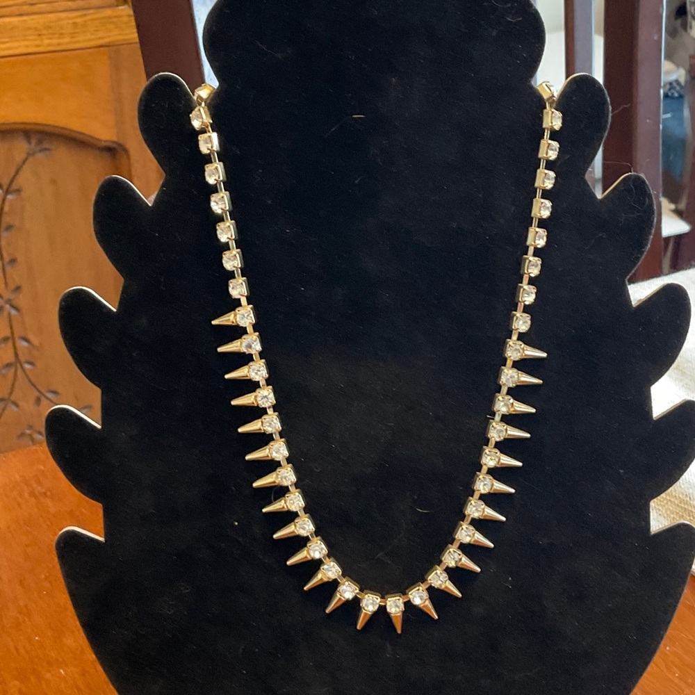 Stella and Dot Gold and Crystal Spike Necklace
